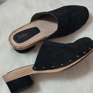 Jambu Handcrafted Black Suede Monaco Mules